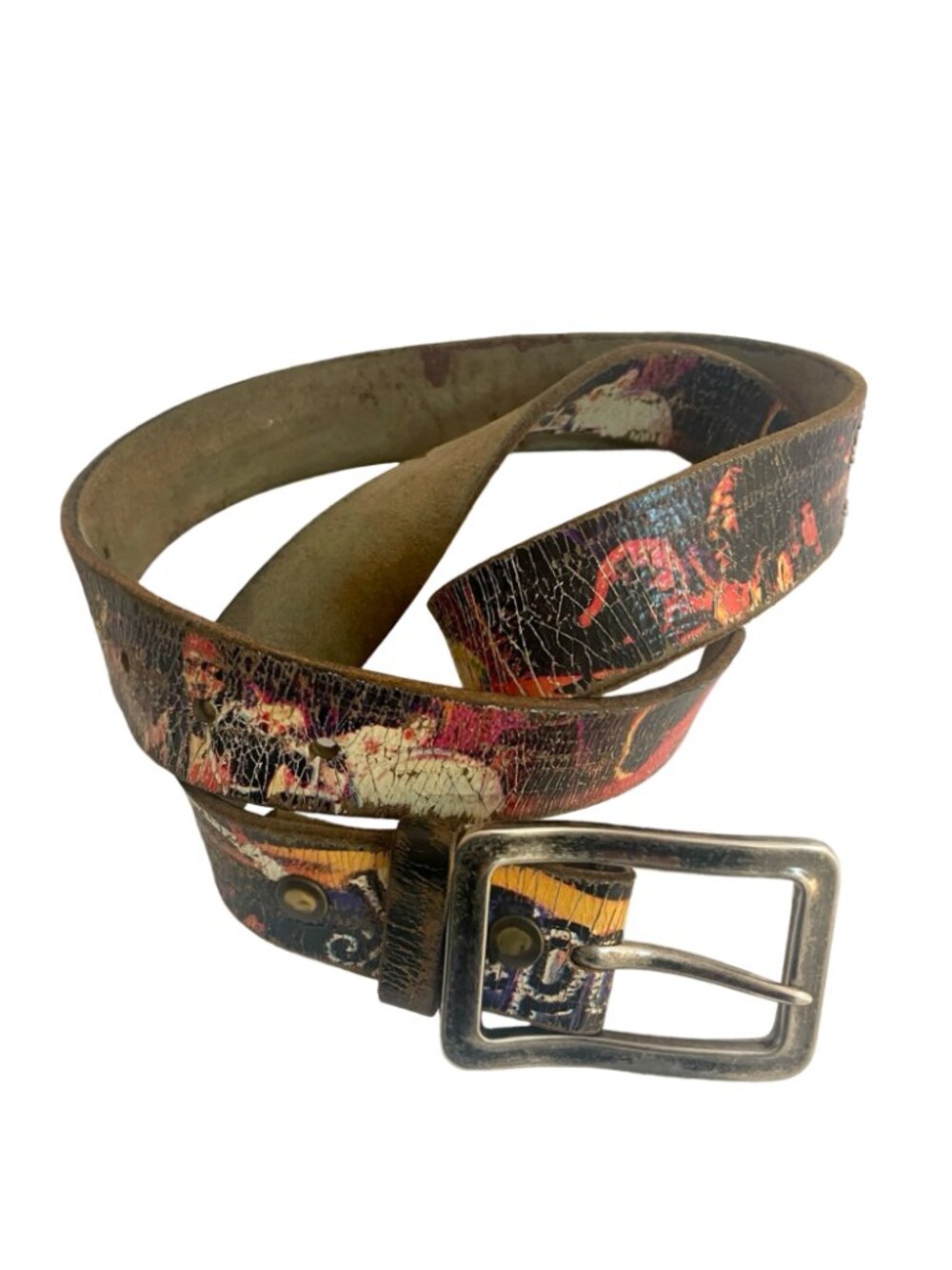 Authentic Hendrix by Bill Lavin Rare Distressed Leather Belt Size 40